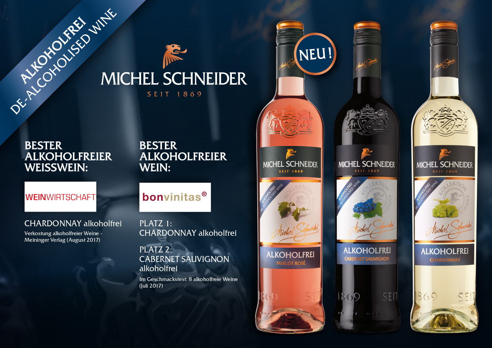 Michel Schneider alkoholfrei: Erfolgreich bei unabhängigen Verkostungen + neue Rebsorte