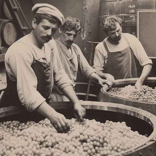 Die Winzerlegende Michel Schneider. Die Atmosphäre des damaligen Winzer-Handwerks wurde nachgebildet.
